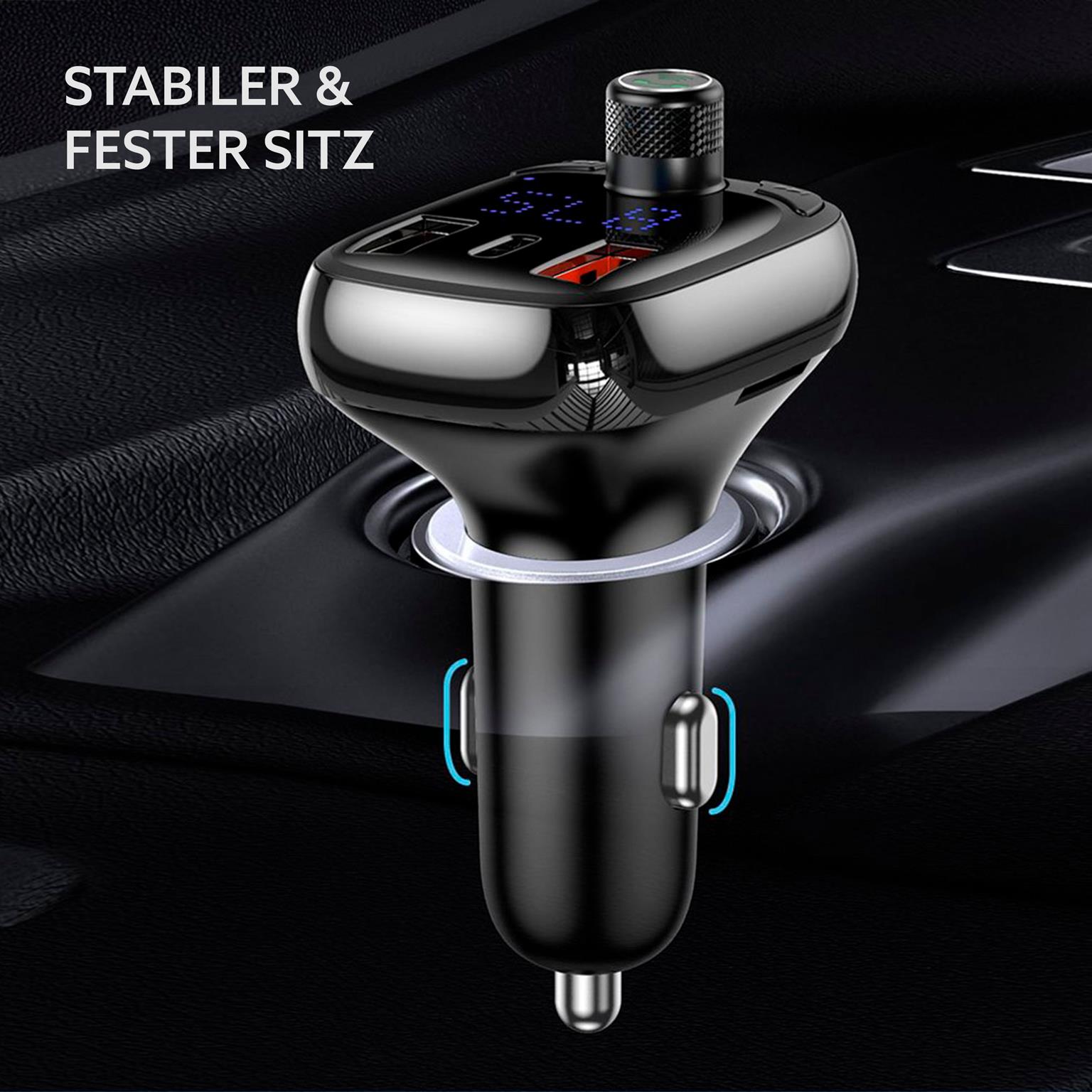 Baseus FM Transmitter Bluetooth 5.0 – Auto Musik Streaming, USB Schnellladegerät, Kfz Bluetooth Adapter – Weiteres Produktbild 3 Baseus FM Transmitter Bluetooth 5.0 – Auto Musik Streaming, USB Schnellladegerät, Kfz Bluetooth Adapter – Weiteres Produktbild 3