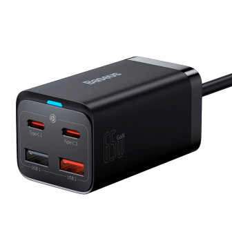 Baseus GaN3 Pro – USB-C Power Adapter, 65W Schnellladegerät – Schwarz