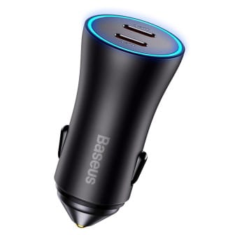 Baseus Autoladegerät – Kfz USB-Ladegerät im Zigarettenanzünder für Smartphones, 2x USB-C, 40W – Grau Baseus Autoladegerät – Kfz USB-Ladegerät im Zigarettenanzünder für Smartphones, 2x USB-C, 40W – Grau