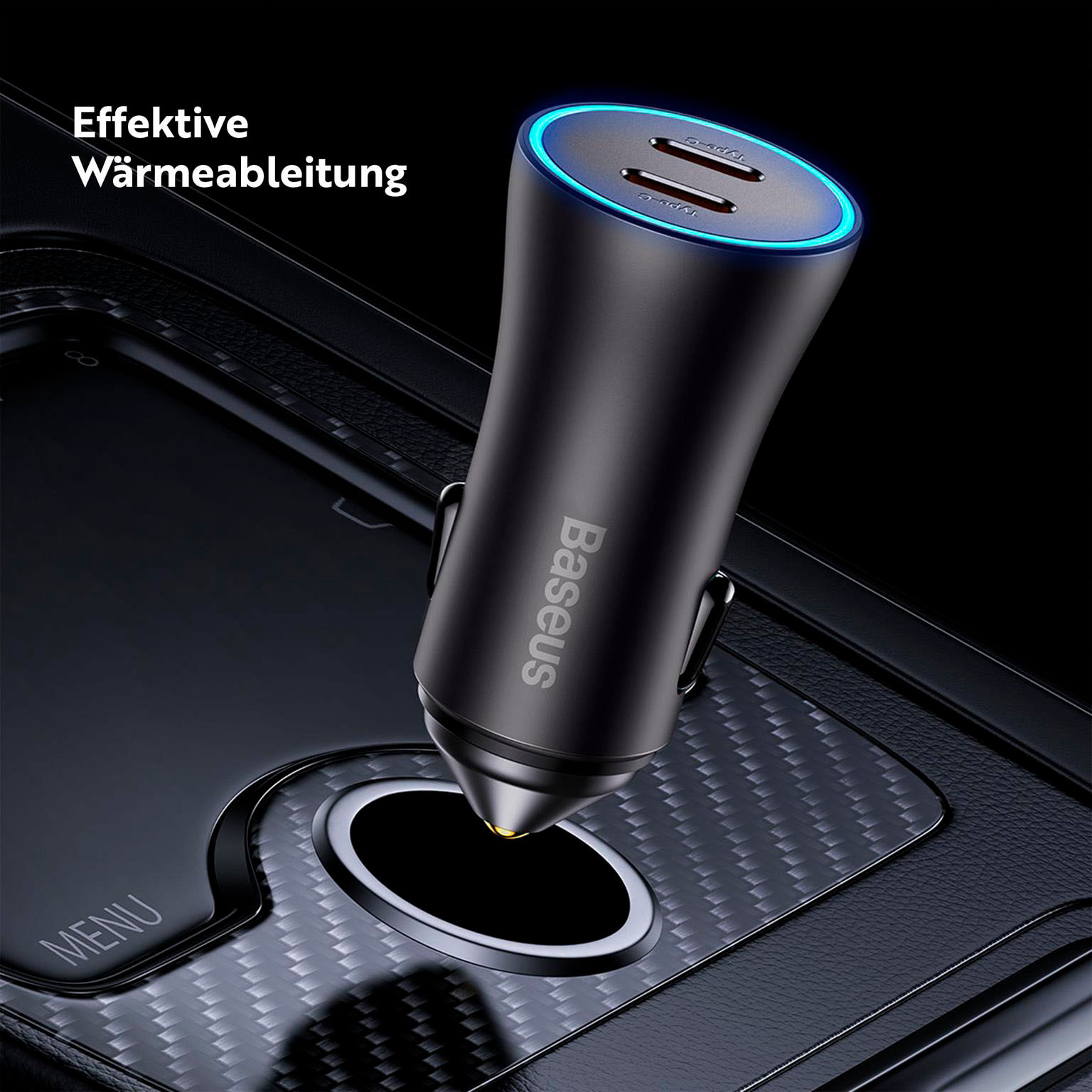 Baseus Autoladegerät – Kfz USB-Ladegerät im Zigarettenanzünder für Smartphones, 2x USB-C, 40W – Weiteres Produktbild 5 Baseus Autoladegerät – Kfz USB-Ladegerät im Zigarettenanzünder für Smartphones, 2x USB-C, 40W – Weiteres Produktbild 5