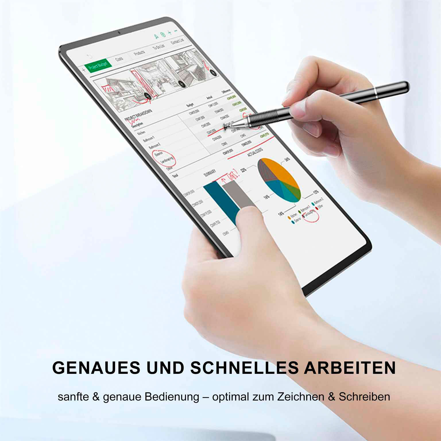Baseus Golden Cudgel – Doppelseitiger Kapazitiver Stylus, Zeichenstift für Tablets mit Präzisionsscheibe – Weiteres Produktbild 4