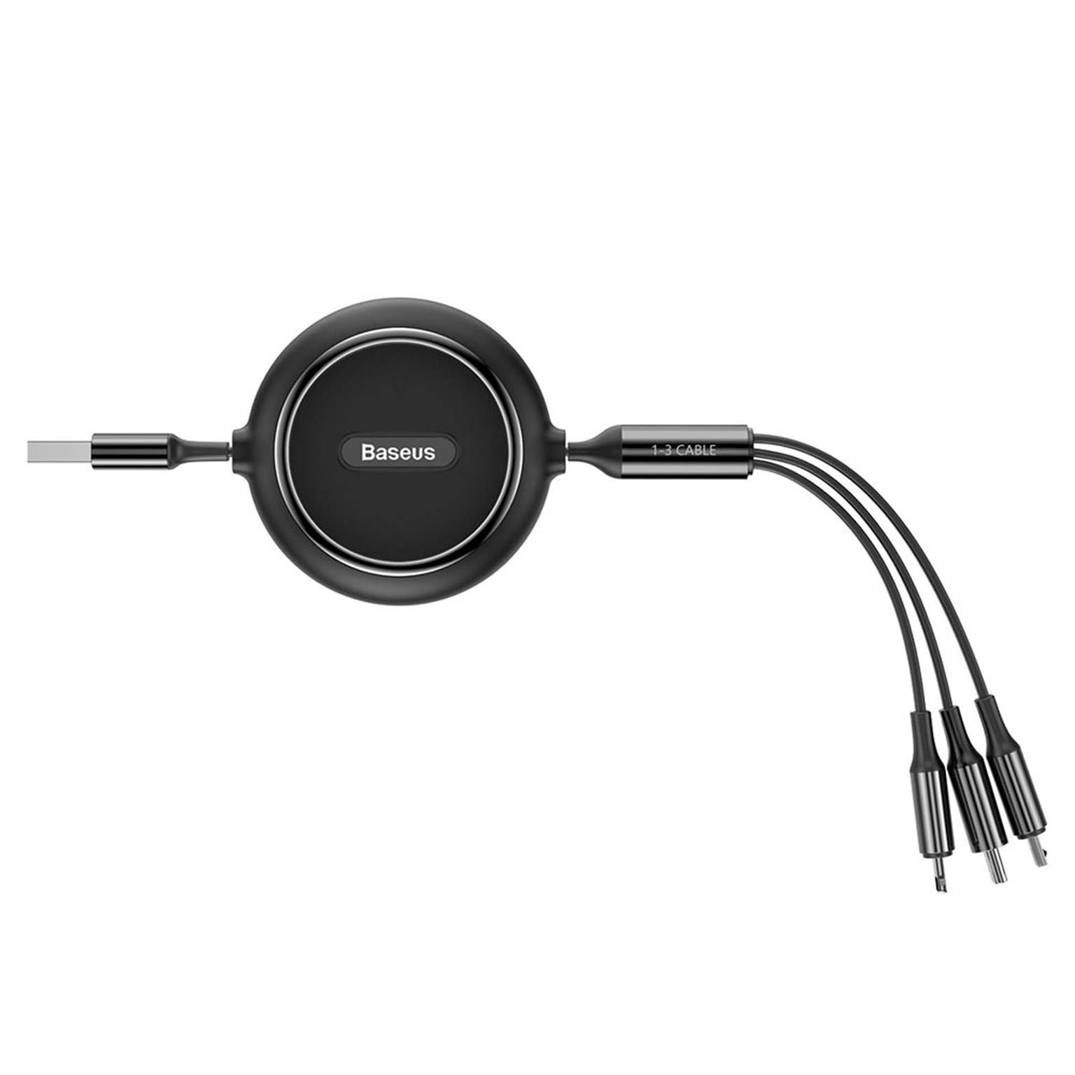 Baseus multifunktionales 3-in-1 Ladekabel - USB-C/Lightning/Micro-USB für Smartphones - 1,2 Meter - Aufrollbar – Weiteres Produktbild 3