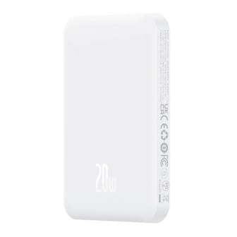 Baseus Induktive MagSafe Powerbank – für iPhone 5 - 16 und iPad Modelle, Hochleistungs-Powerbank, 5000mAh – Weiß Baseus Induktive MagSafe Powerbank – für iPhone 5 - 16 und iPad Modelle, Hochleistungs-Powerbank, 5000mAh – Weiß