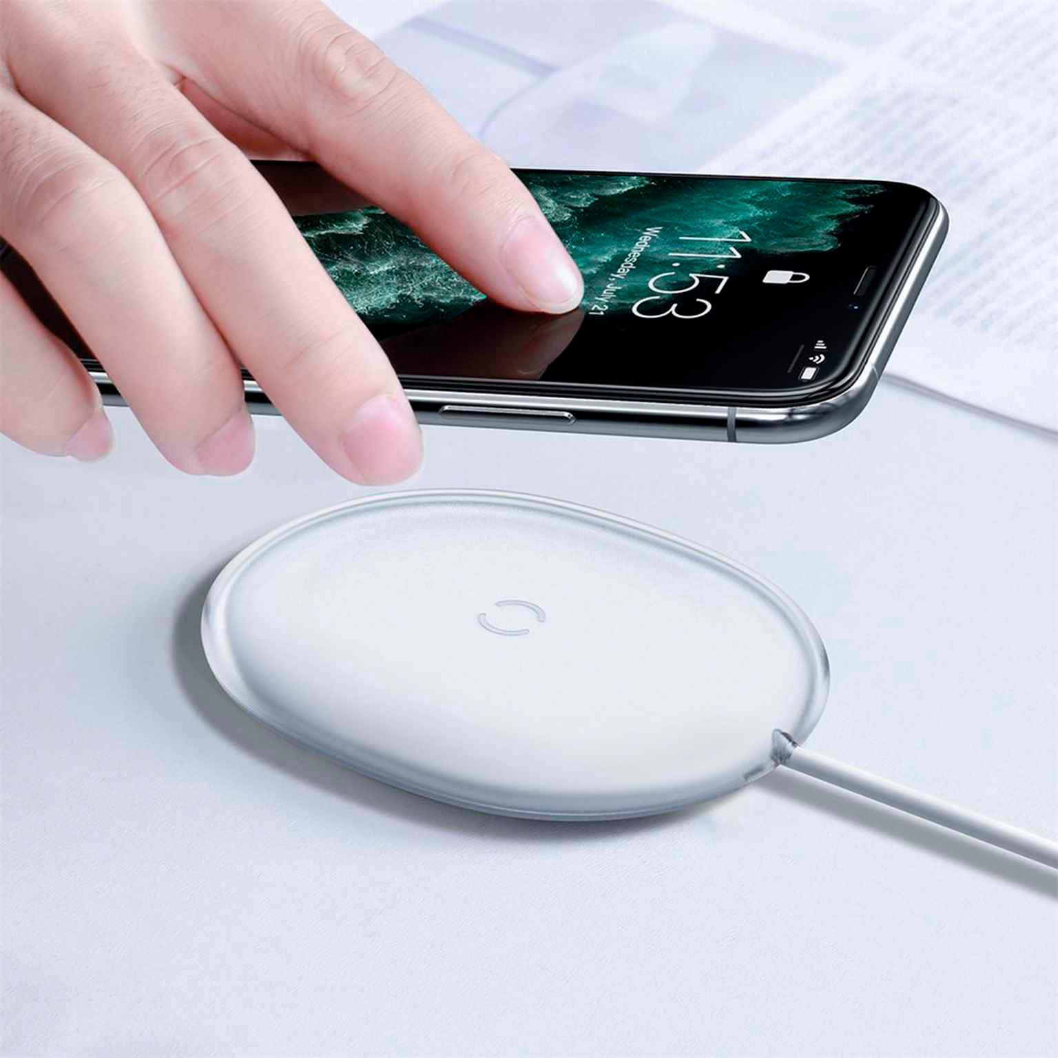 Baseus Jelly 15W Qi-Ladegerät – High-Speed Qi-Ladegerät, Qi Wireless Charging Pad mit 15W Leistung – Weiteres Produktbild 4