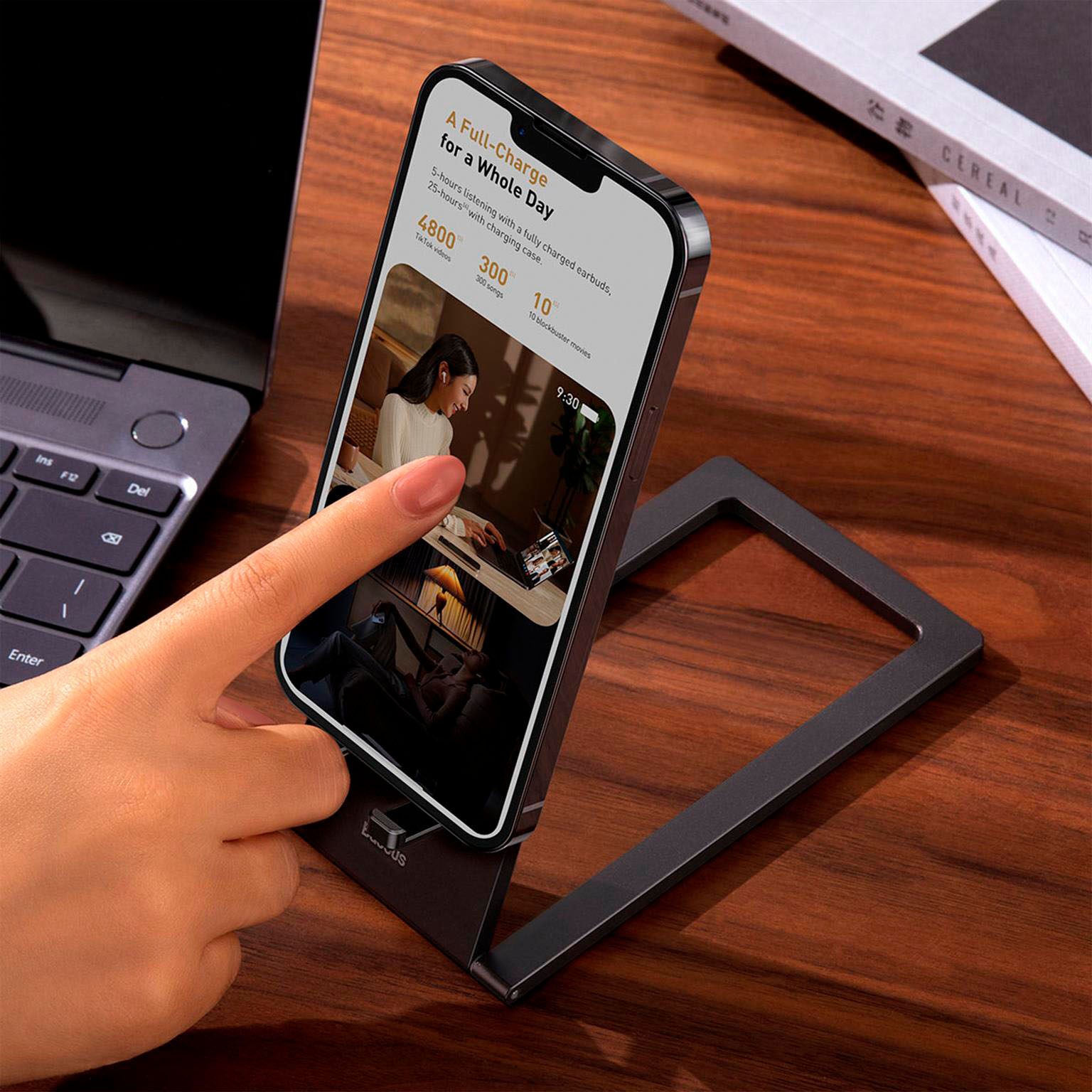 Baseus Klappbarer Handy- und Tablethalter – Handyhalterung Aluminiumlegierung, Mobile Handyhalterung, Verstellbar – Weiteres Produktbild 8