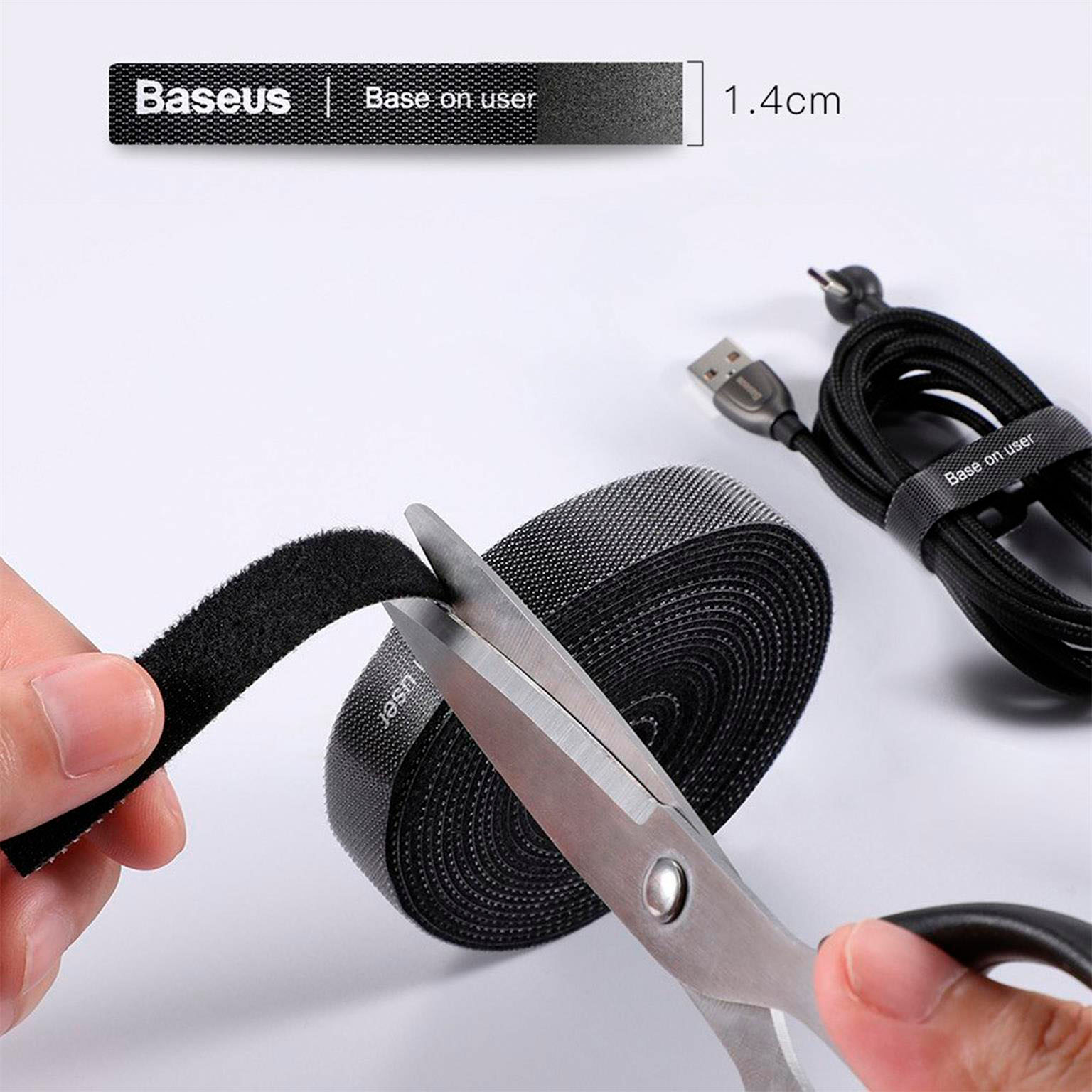 Baseus Klettband Rolle – Kabelorganizer für Smartphones und andere Geräte, Rainbow Circle Serie, 1 m – Weiteres Produktbild 3