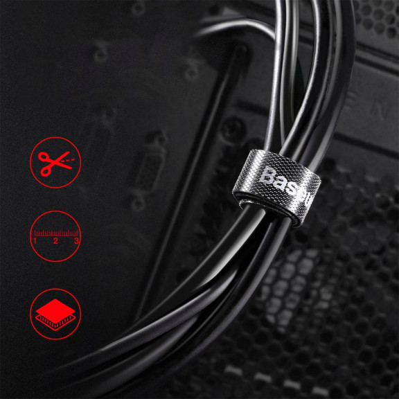 Baseus Klettband Rolle – Kabelorganizer für Smartphones und andere Geräte, Rainbow Circle Serie, 3 m – Weiteres Produktbild 7