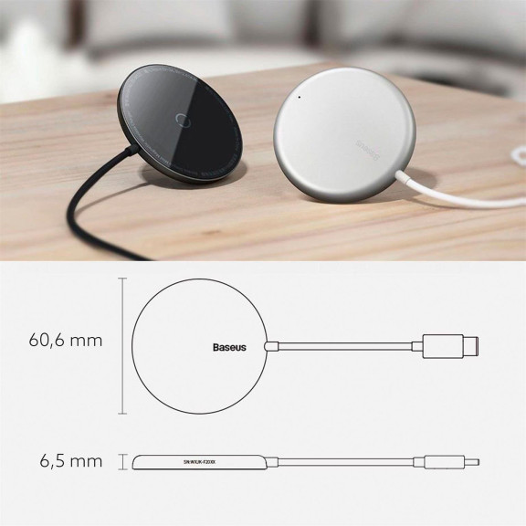 Baseus Simple Mini MagSafe – Qi-Ladegerät 15 Watt, induktive Ladung, 1,5 Meter Länge – Weiteres Produktbild 8