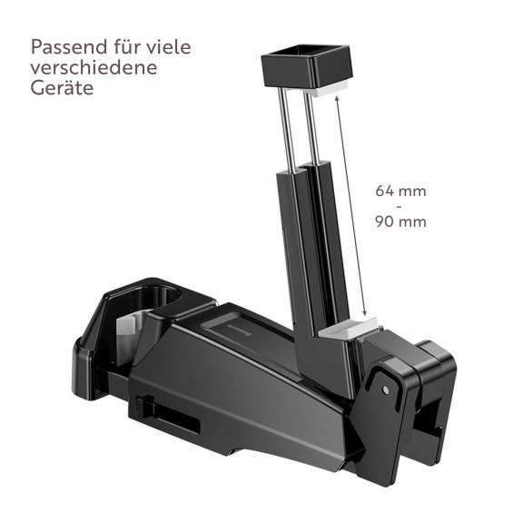 Baseus Smartphone Halterung – Rücksitz Handyhalterung, Smartphone Halterung Kopfstütze für verschiedene Modelle – Weiteres Produktbild 4