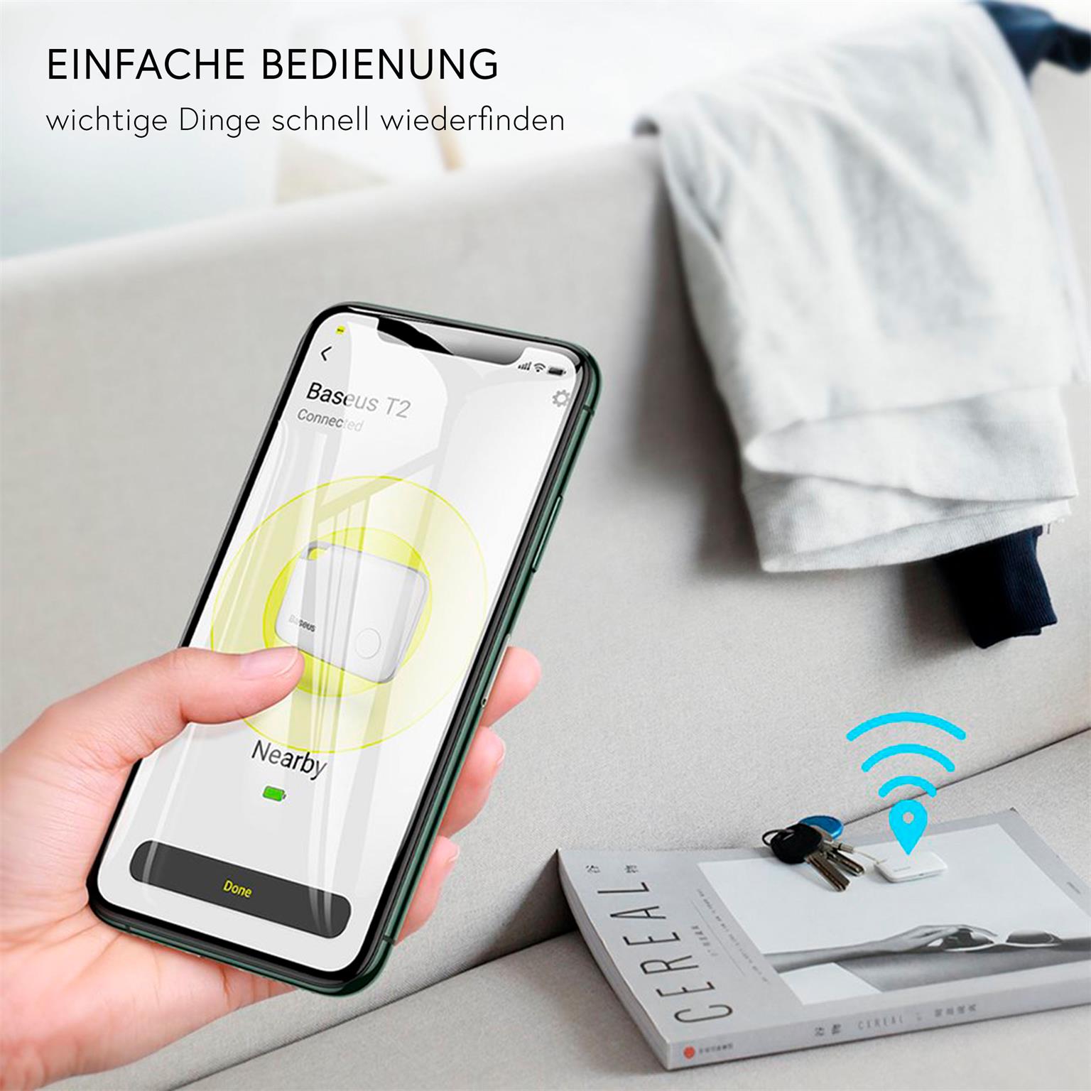 Baseus T2 Schlüsselfinder – GPS Tracking, Personal & Haustier GPS Tracker – Weiteres Produktbild 2