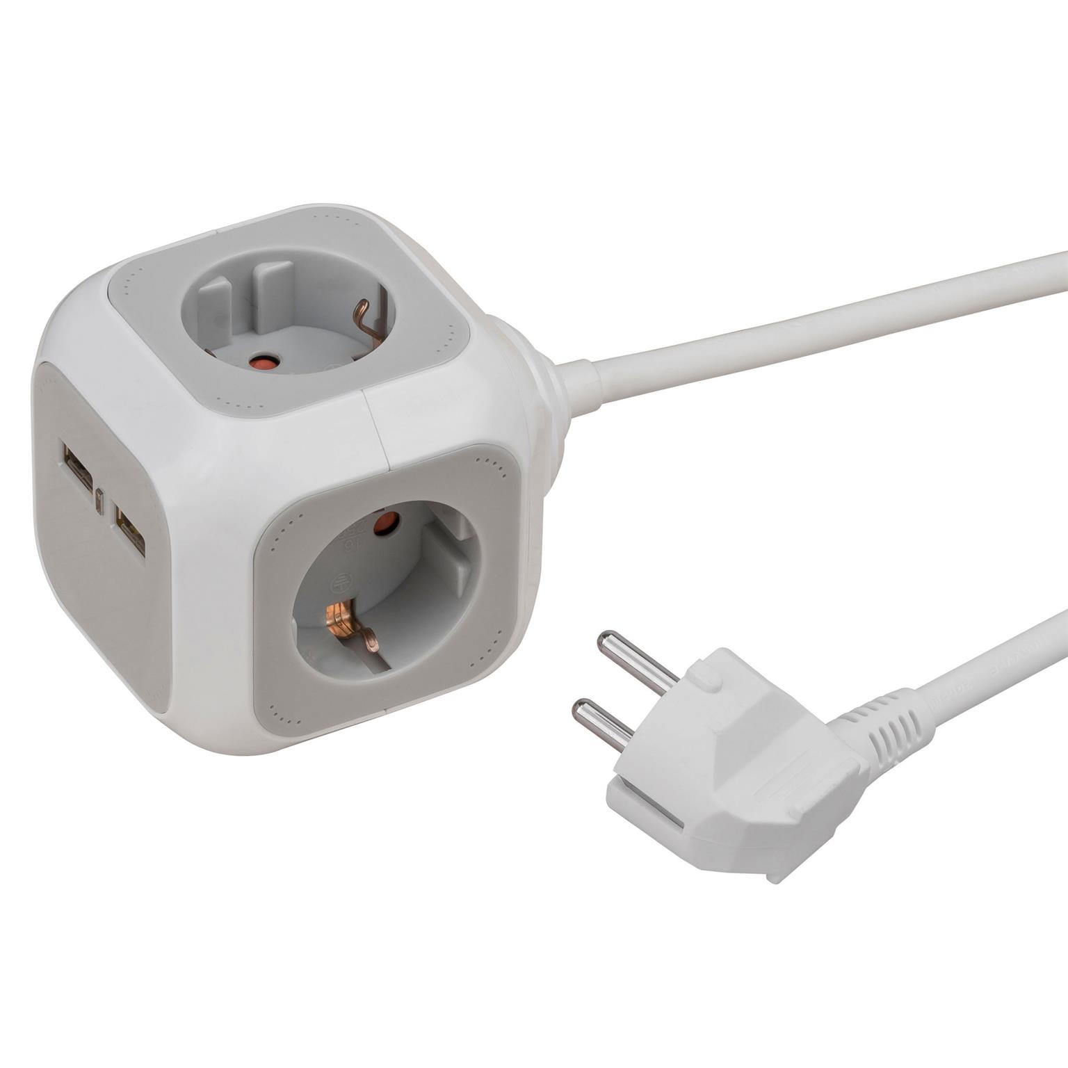 brennenstuhl ALEA-Power USB-Charger Steckdosenblock 4-fach – Mehrfachsteckdose mit USB Charger 1,4m Kabel – undefined