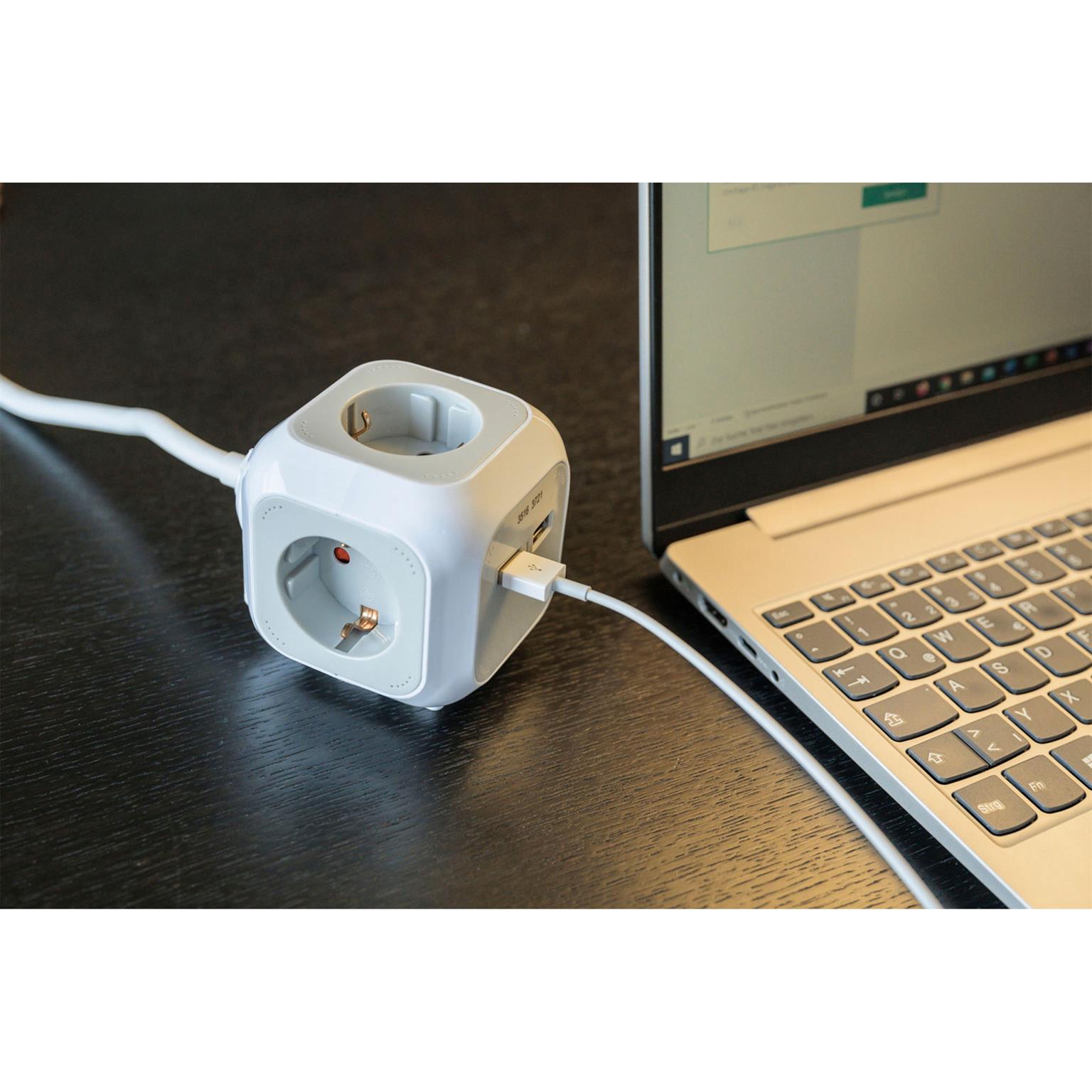brennenstuhl ALEA-Power USB-Charger Steckdosenblock 4-fach – Mehrfachsteckdose mit USB Charger 1,4m Kabel – Weiteres Produktbild 3