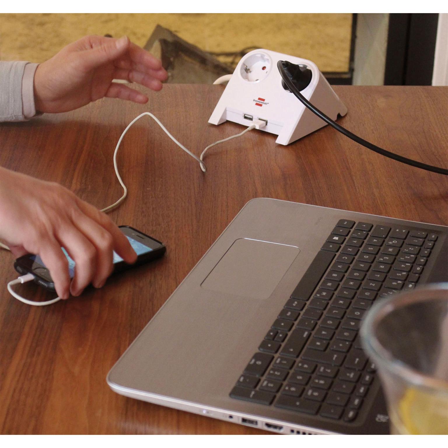 brennenstuhl Desktop-Power Steckdosenleiste 2-fach – Tischsteckdosenleiste, USB-Steckdosenleiste, 1,8m Kabel – Weiteres Produktbild 3 brennenstuhl Desktop-Power Steckdosenleiste 2-fach – Tischsteckdosenleiste, USB-Steckdosenleiste, 1,8m Kabel – Weiteres Produktbild 3