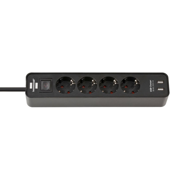 brennenstuhl Ecolor USB Steckdosenleiste 4-fach – Steckdosenleiste 4-fach mit USB und Schalter 1,5m Kabel – Weiteres Produktbild 1