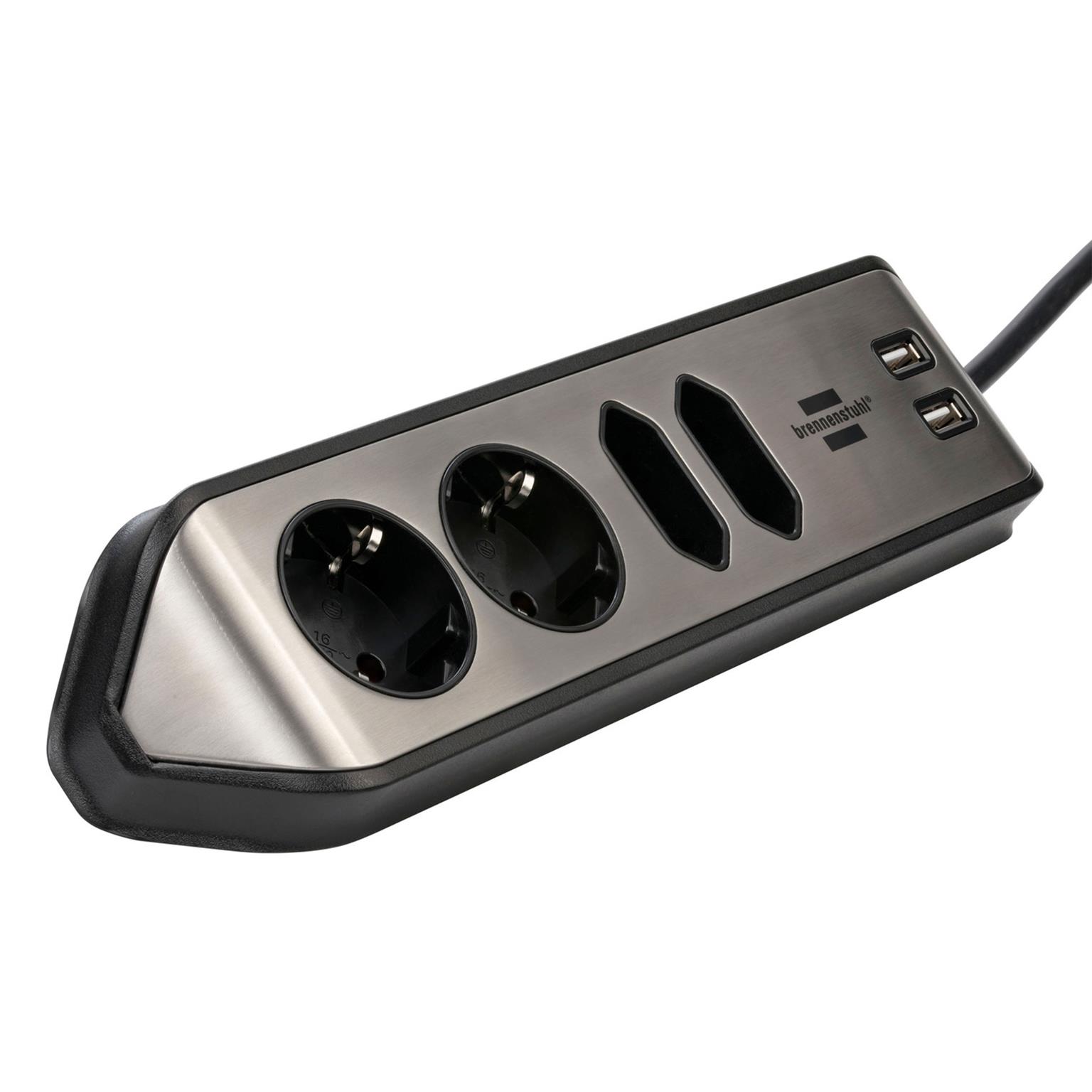 brennenstuhl Eck-Steckdosenleiste – 2x Schutzkontakt, 2x Euro und 2x USB Ladebuchsen, estilo Serie – Weiteres Produktbild 2 brennenstuhl Eck-Steckdosenleiste – 2x Schutzkontakt, 2x Euro und 2x USB Ladebuchsen, estilo Serie – Weiteres Produktbild 2