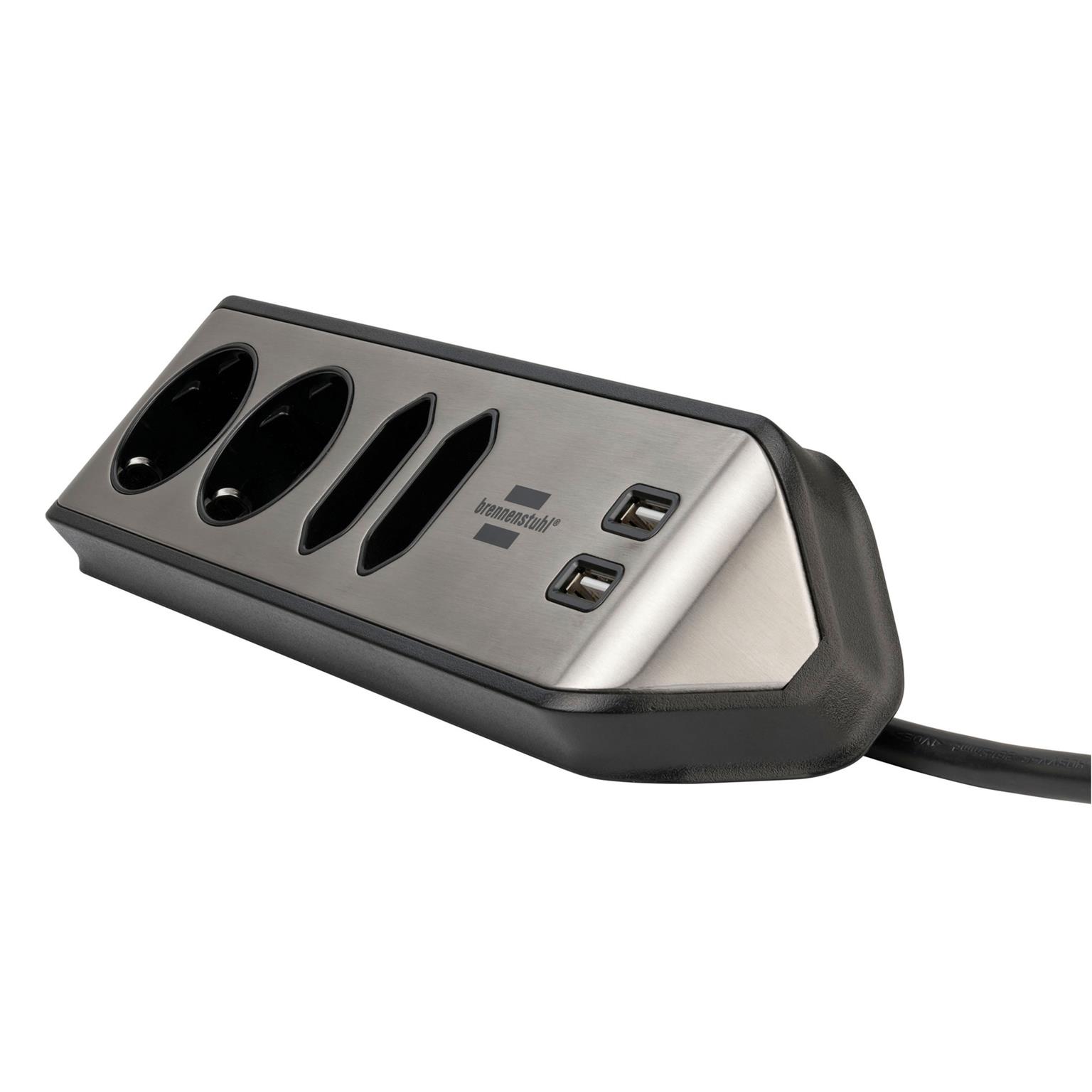 brennenstuhl Eck-Steckdosenleiste – 2x Schutzkontakt, 2x Euro und 2x USB Ladebuchsen, estilo Serie – Weiteres Produktbild 3 brennenstuhl Eck-Steckdosenleiste – 2x Schutzkontakt, 2x Euro und 2x USB Ladebuchsen, estilo Serie – Weiteres Produktbild 3