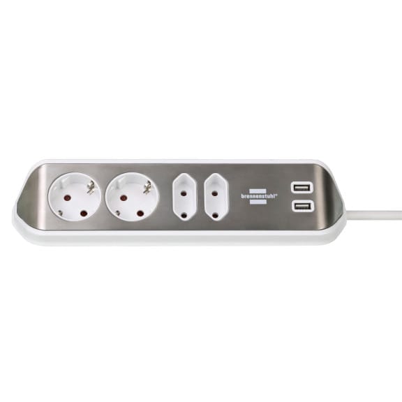 brennenstuhl Eck-Steckdosenleiste – 2x Schutzkontakt, 2x Euro und 2x USB Ladebuchsen, estilo Serie – Weiteres Produktbild 1 brennenstuhl Eck-Steckdosenleiste – 2x Schutzkontakt, 2x Euro und 2x USB Ladebuchsen, estilo Serie – Weiteres Produktbild 1