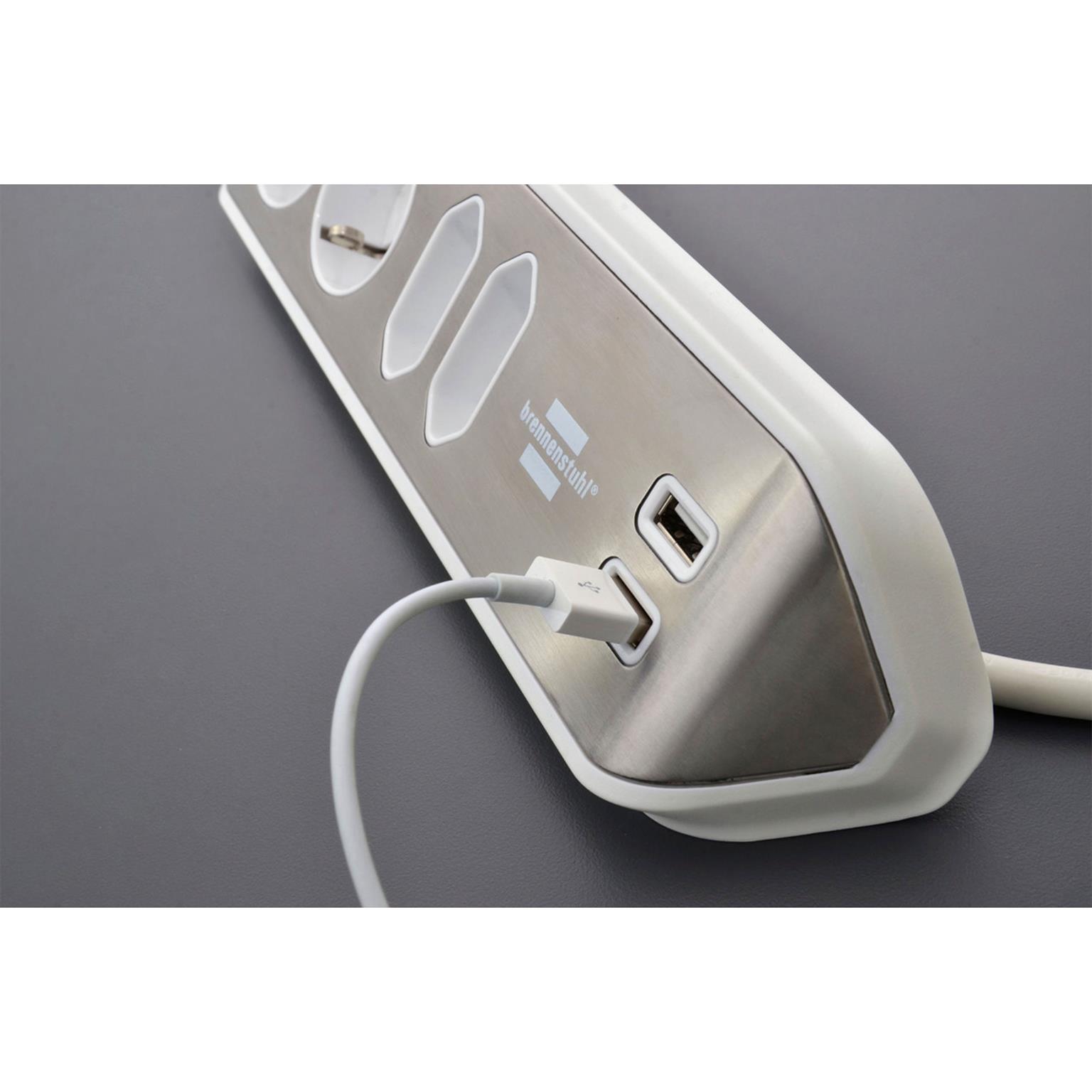 brennenstuhl Eck-Steckdosenleiste – 2x Schutzkontakt, 2x Euro und 2x USB Ladebuchsen, estilo Serie – Weiteres Produktbild 6