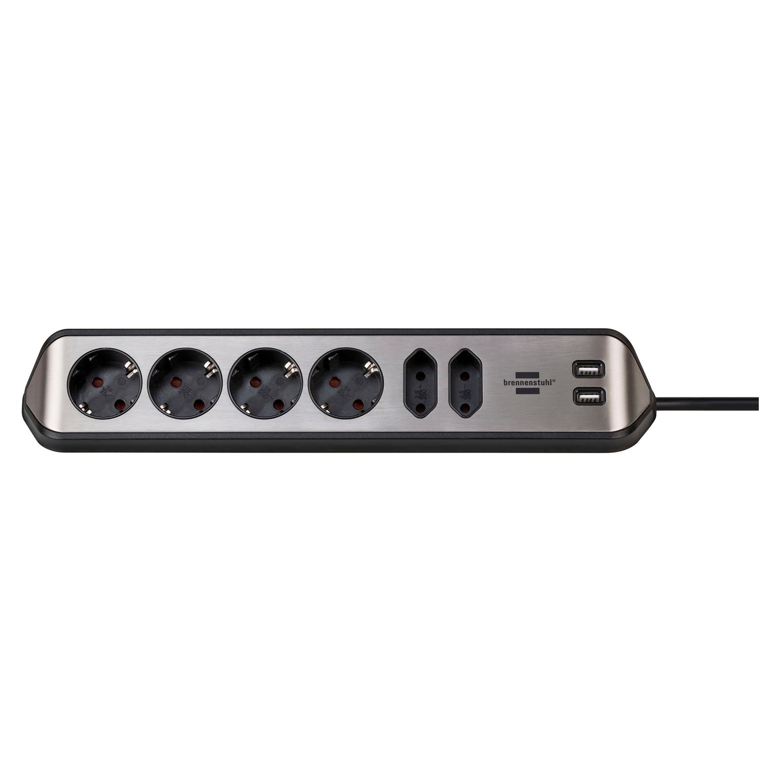 brennenstuhl Eck-Steckdosenleiste – 4x Schutzkontakt, 2x Euro und 2x USB Ladebuchsen, estilo Serie – Weiteres Produktbild 1 brennenstuhl Eck-Steckdosenleiste – 4x Schutzkontakt, 2x Euro und 2x USB Ladebuchsen, estilo Serie – Weiteres Produktbild 1