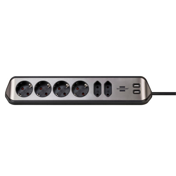 brennenstuhl Eck-Steckdosenleiste – 4x Schutzkontakt, 2x Euro und 2x USB Ladebuchsen, estilo Serie – Weiteres Produktbild 1 brennenstuhl Eck-Steckdosenleiste – 4x Schutzkontakt, 2x Euro und 2x USB Ladebuchsen, estilo Serie – Weiteres Produktbild 1