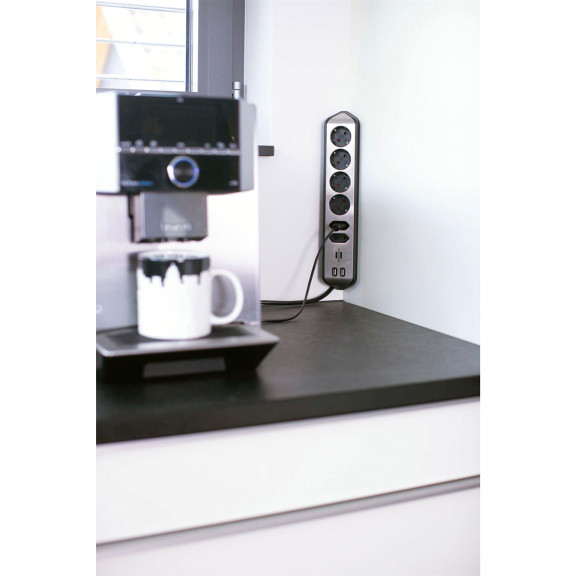 brennenstuhl Eck-Steckdosenleiste – 4x Schutzkontakt, 2x Euro und 2x USB Ladebuchsen, estilo Serie – Weiteres Produktbild 9