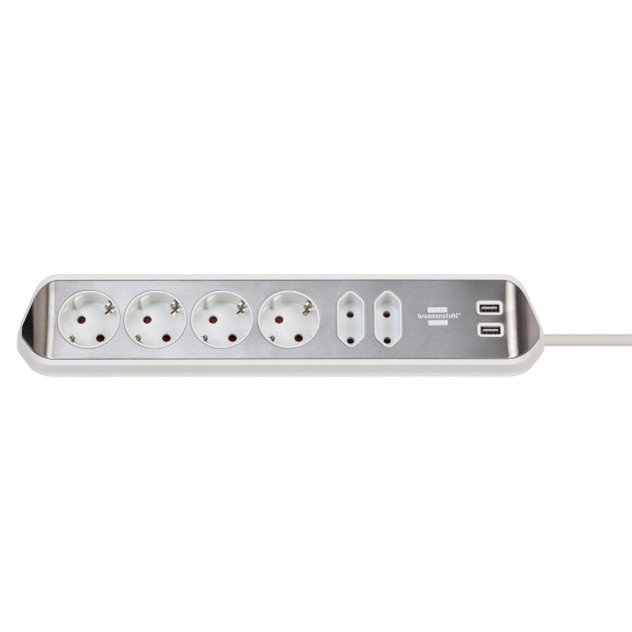 brennenstuhl Eck-Steckdosenleiste – 4x Schutzkontakt, 2x Euro und 2x USB Ladebuchsen, estilo Serie – Weiteres Produktbild 1 brennenstuhl Eck-Steckdosenleiste – 4x Schutzkontakt, 2x Euro und 2x USB Ladebuchsen, estilo Serie – Weiteres Produktbild 1