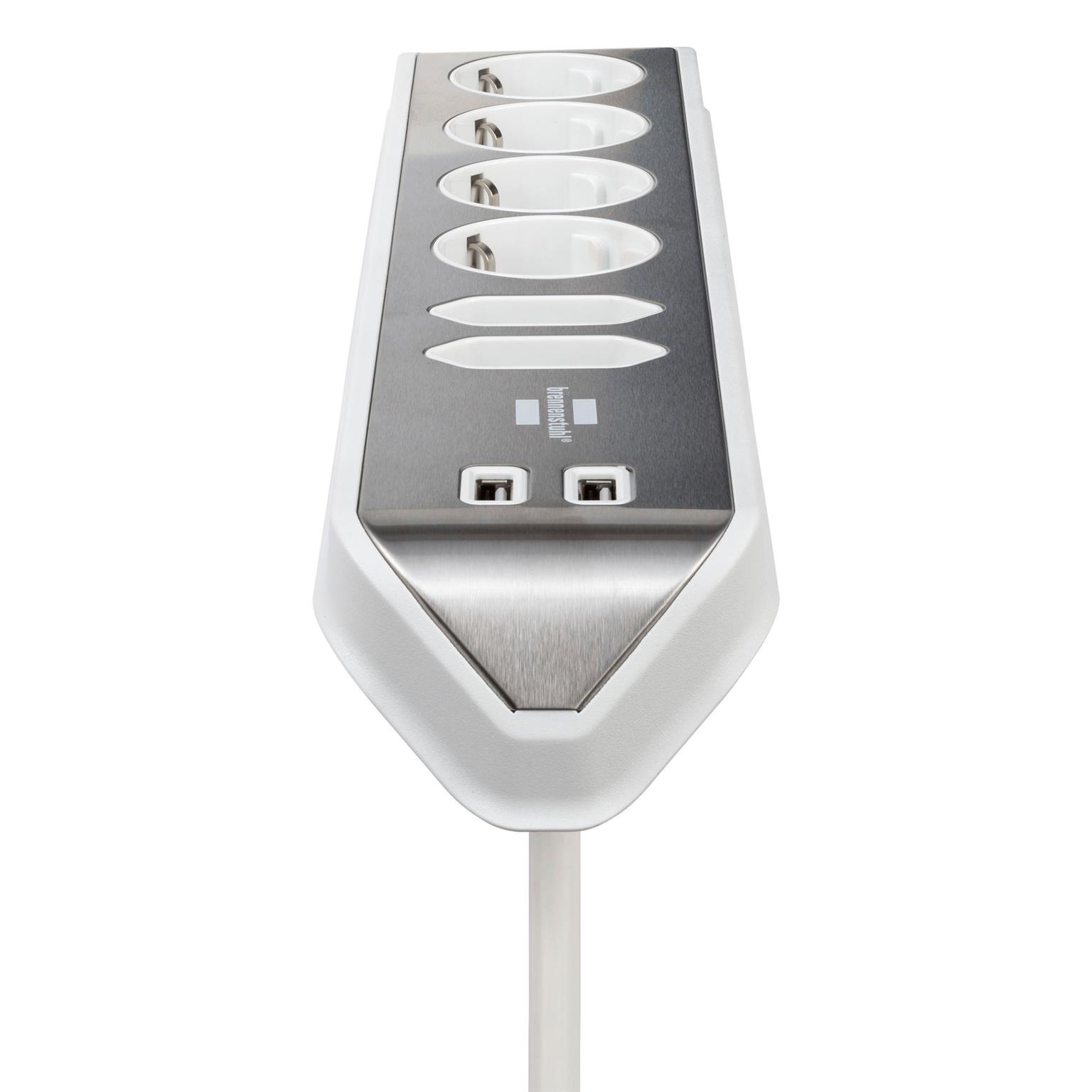 brennenstuhl Eck-Steckdosenleiste – 4x Schutzkontakt, 2x Euro und 2x USB Ladebuchsen, estilo Serie – Weiteres Produktbild 3