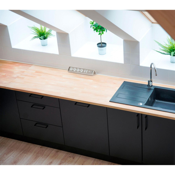 brennenstuhl Eck-Steckdosenleiste – 4x Schutzkontakt, 2x Euro und 2x USB Ladebuchsen, estilo Serie – Weiteres Produktbild 9