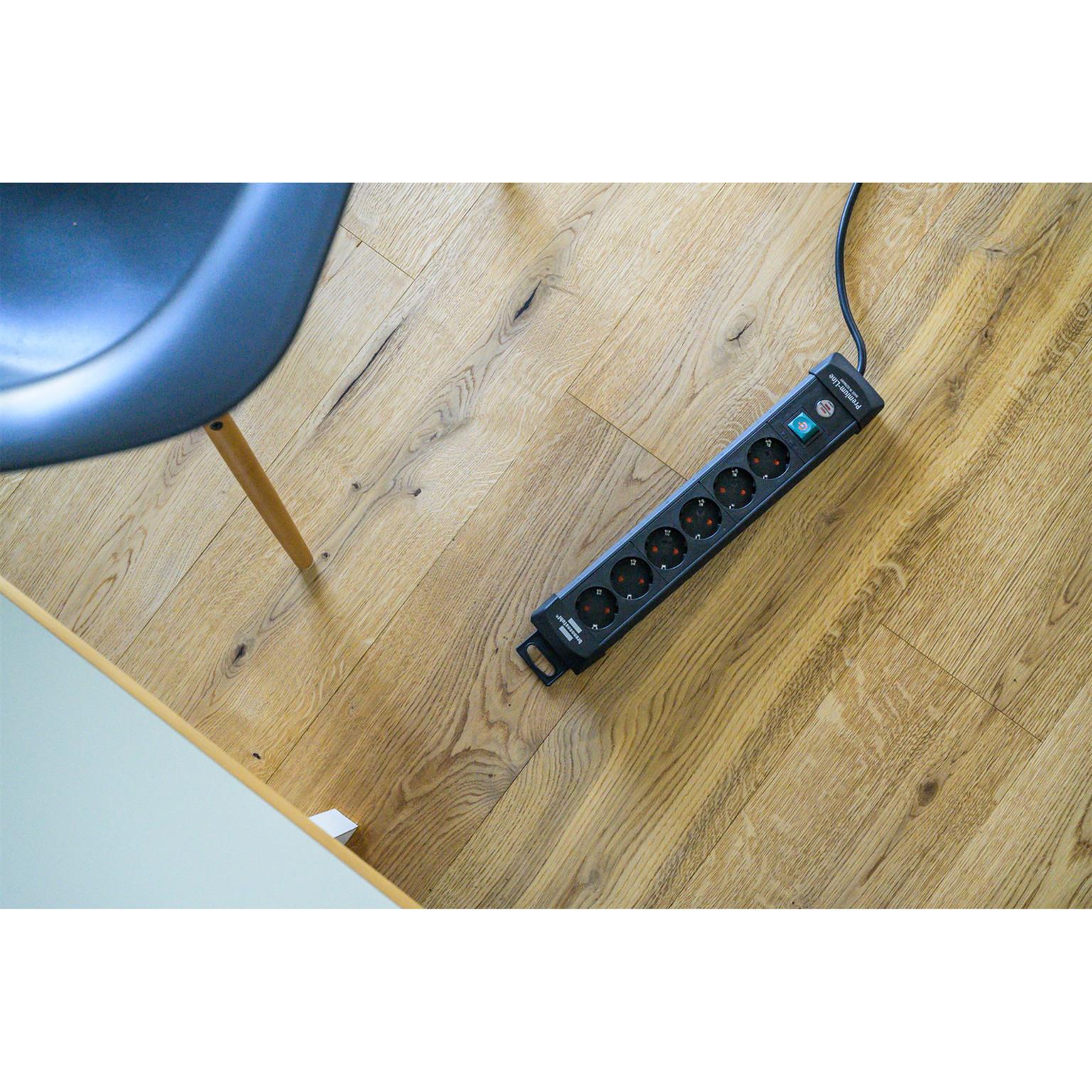 brennenstuhl Premium-Line Steckdosenleiste 6-fach – Steckdosenleiste 6-fach mit 3m Kabel und Schalter – Weiteres Produktbild 5
