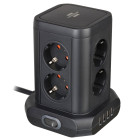 brennenstuhl Steckdosenturm 8-fach – Mehrfachsteckdose, USB-Steckdosenleiste mit Schalter, 2m Kabel – Weiteres Produktbild 1