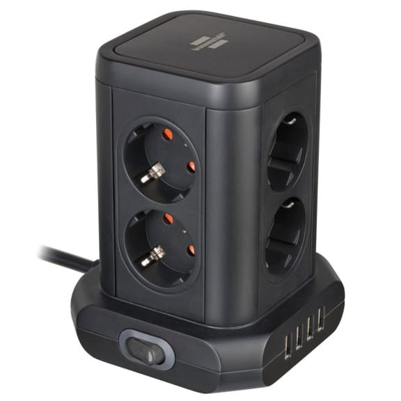 brennenstuhl Steckdosenturm 8-fach – Mehrfachsteckdose, USB-Steckdosenleiste mit Schalter, 2m Kabel – Weiteres Produktbild 1 brennenstuhl Steckdosenturm 8-fach – Mehrfachsteckdose, USB-Steckdosenleiste mit Schalter, 2m Kabel – Weiteres Produktbild 1