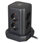 brennenstuhl Steckdosenturm 8-fach – Mehrfachsteckdose, USB-Steckdosenleiste mit Schalter, 2m Kabel – Weiteres Produktbild 2