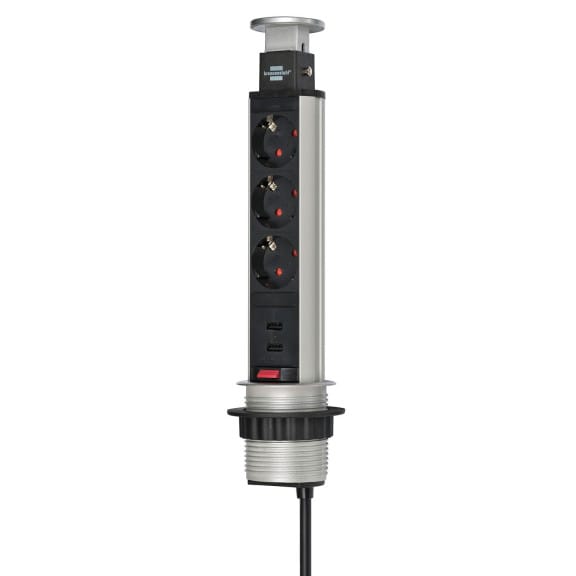 brennenstuhl Tower Power Tischsteckdose – Versenkbar 3-fach 2x USB – Weiteres Produktbild 1 brennenstuhl Tower Power Tischsteckdose – Versenkbar 3-fach 2x USB – Weiteres Produktbild 1