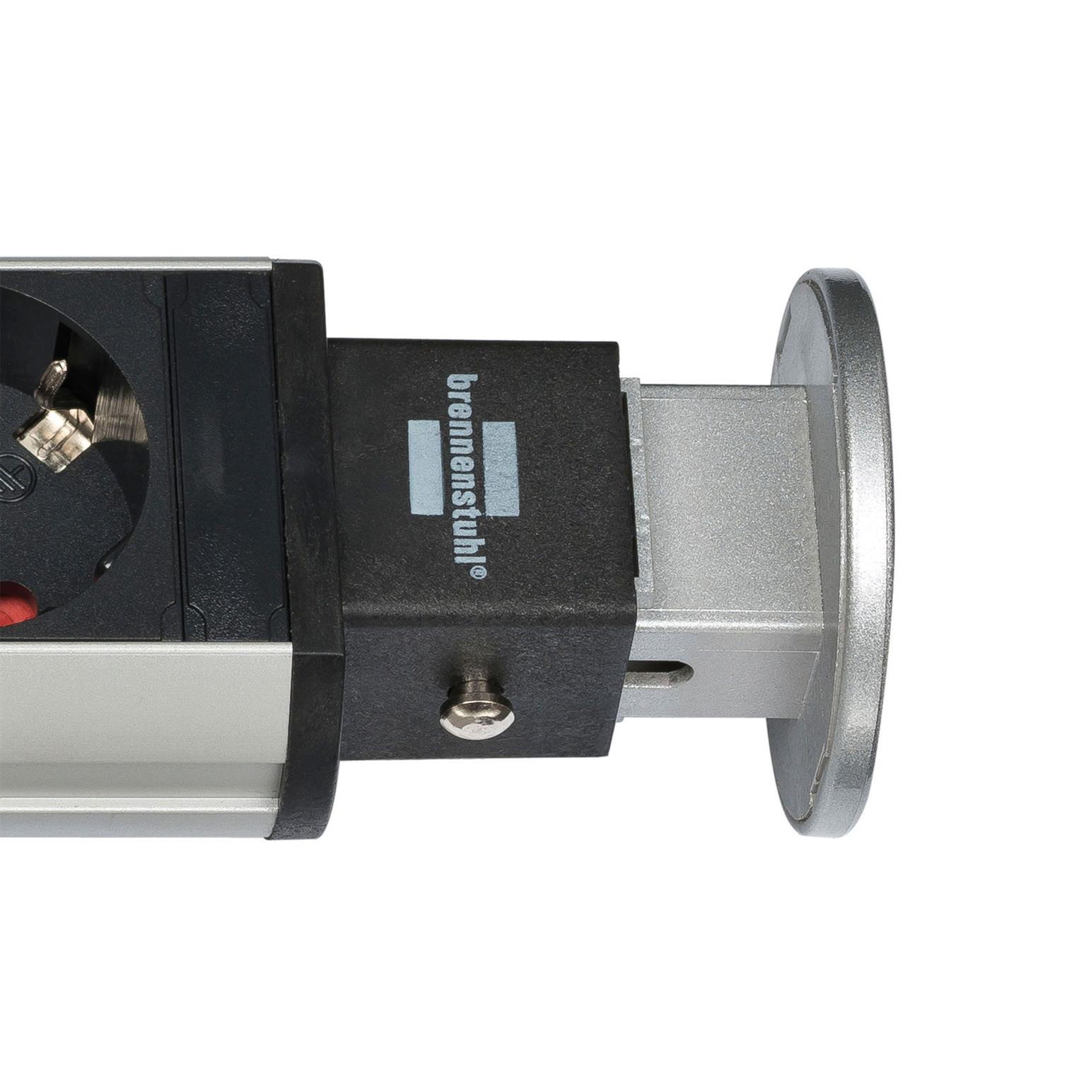 brennenstuhl Tower Power Tischsteckdosenleiste 3-fach – versenkbare Tischsteckdose 2m Kabel USB – Weiteres Produktbild 3 brennenstuhl Tower Power Tischsteckdosenleiste 3-fach – versenkbare Tischsteckdose 2m Kabel USB – Weiteres Produktbild 3