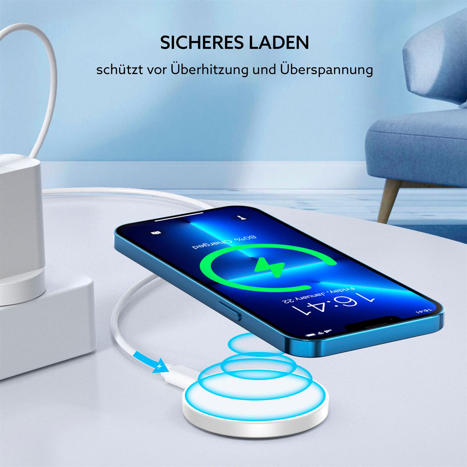 Choetech Induktives MagSafe-Ladegerät mit Halterung – MagSafe Ladegerät, Induktives Laden, MagSafe Halterung – Weiteres Produktbild 4