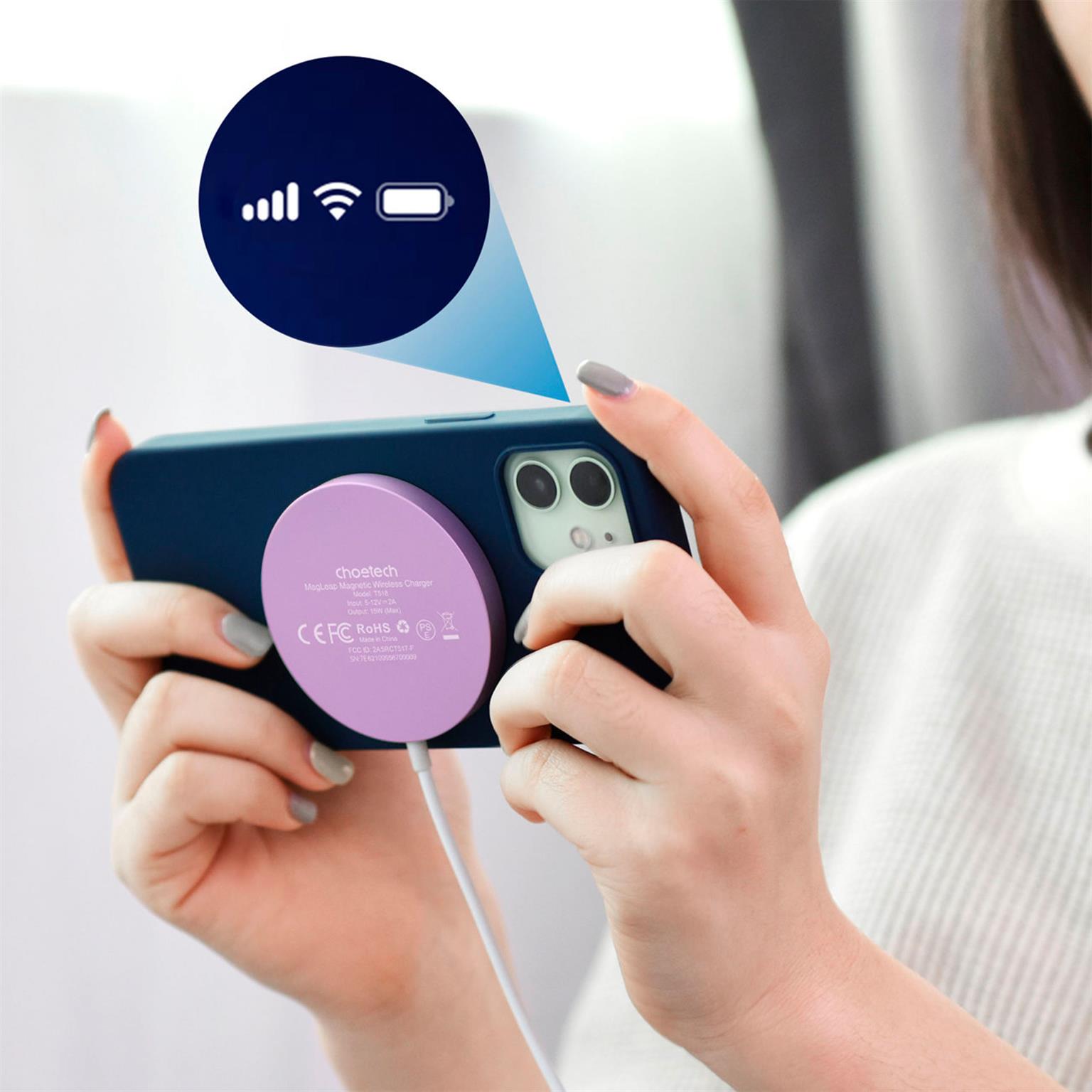 Choetech Magnetisches kabelloses Ladegerät 15W MagSafe – Schnelles und stabiles Aufladen mit Qi-Technologie – Weiteres Produktbild 5