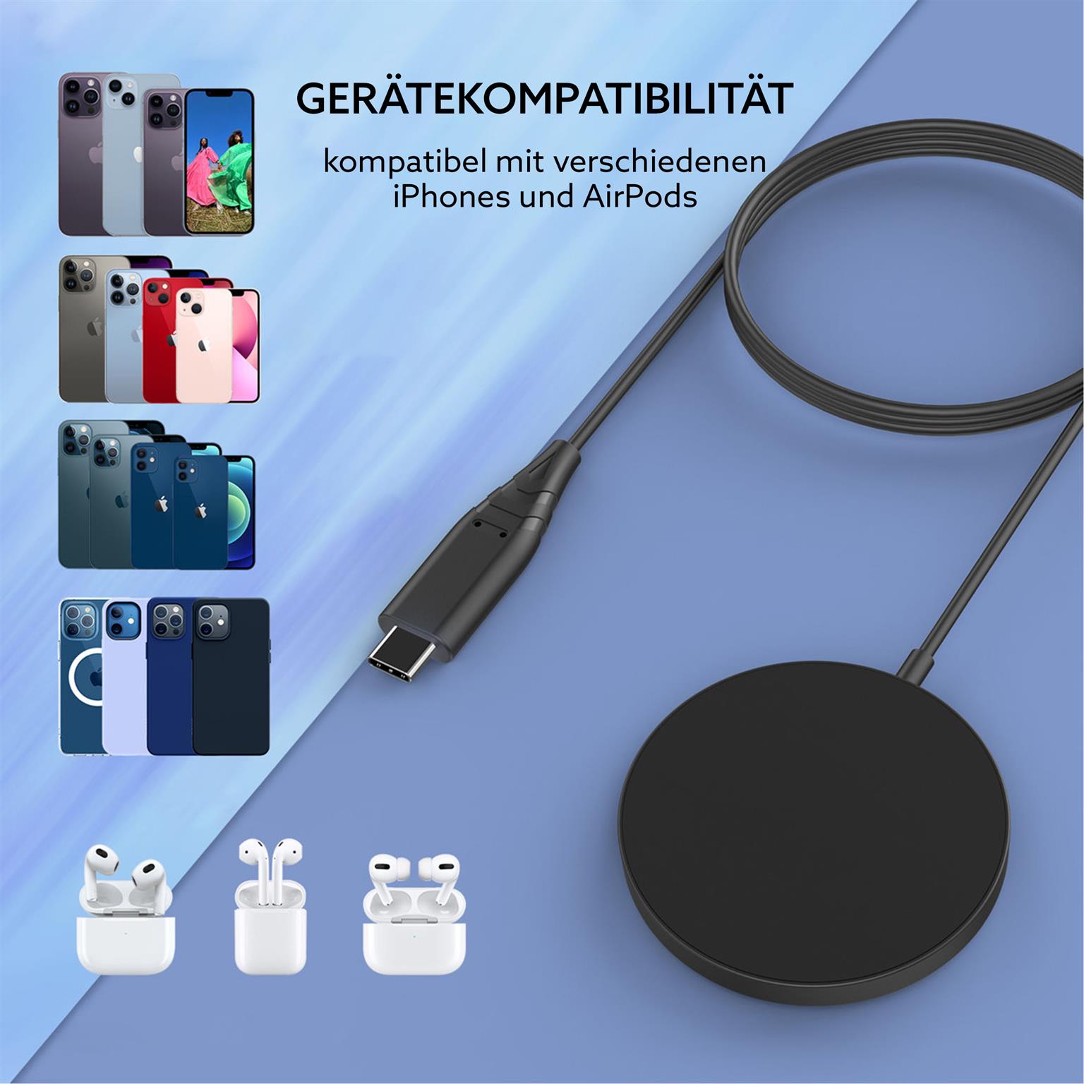 Choetech Magnetisches kabelloses Ladegerät 15W MagSafe – Schnelles und stabiles Aufladen mit Qi-Technologie – Weiteres Produktbild 3