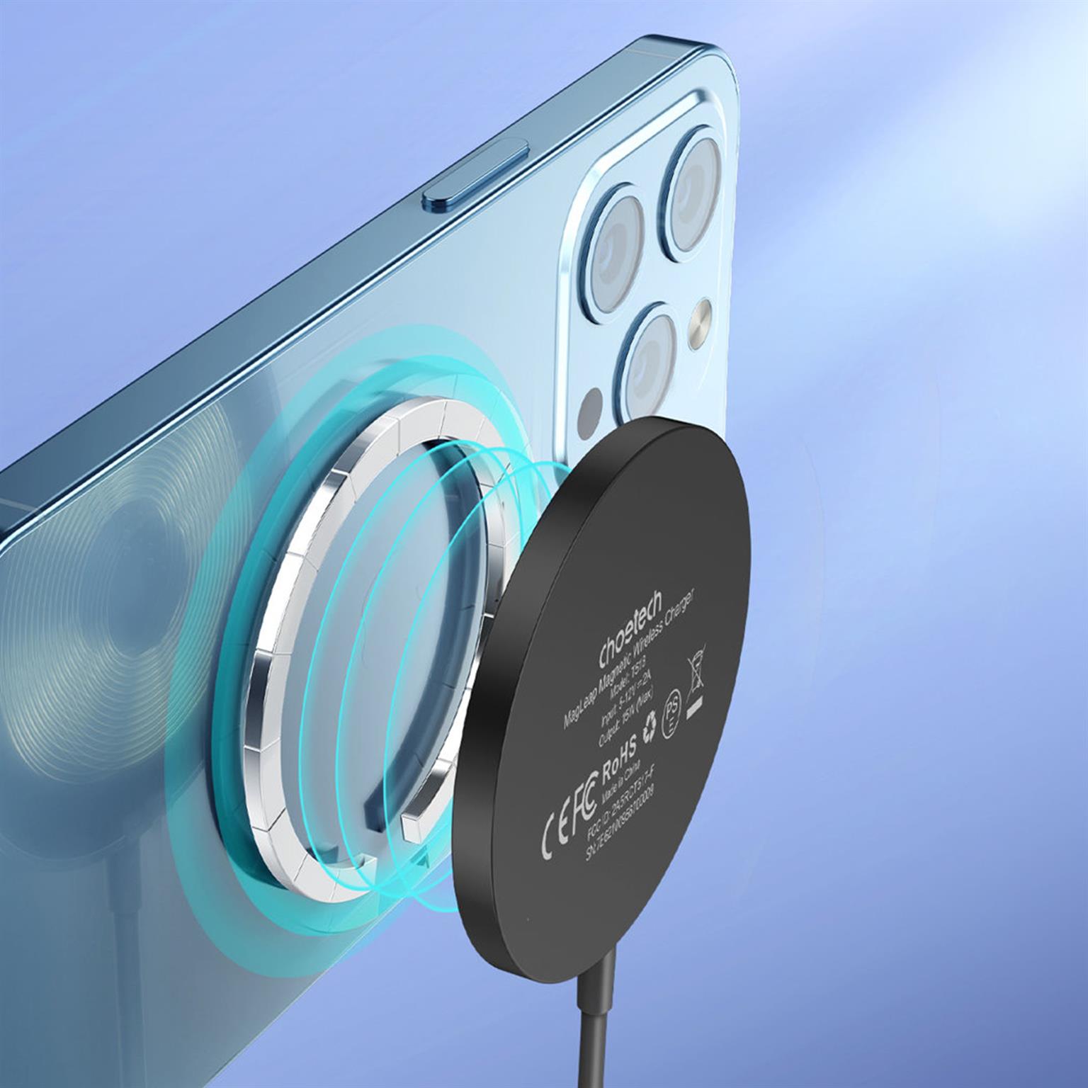 Choetech Magnetisches kabelloses Ladegerät 15W MagSafe – Schnelles und stabiles Aufladen mit Qi-Technologie – Weiteres Produktbild 4
