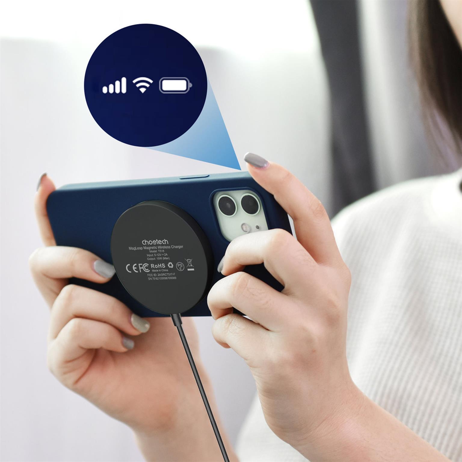 Choetech Magnetisches kabelloses Ladegerät 15W MagSafe – Schnelles und stabiles Aufladen mit Qi-Technologie – Weiteres Produktbild 5