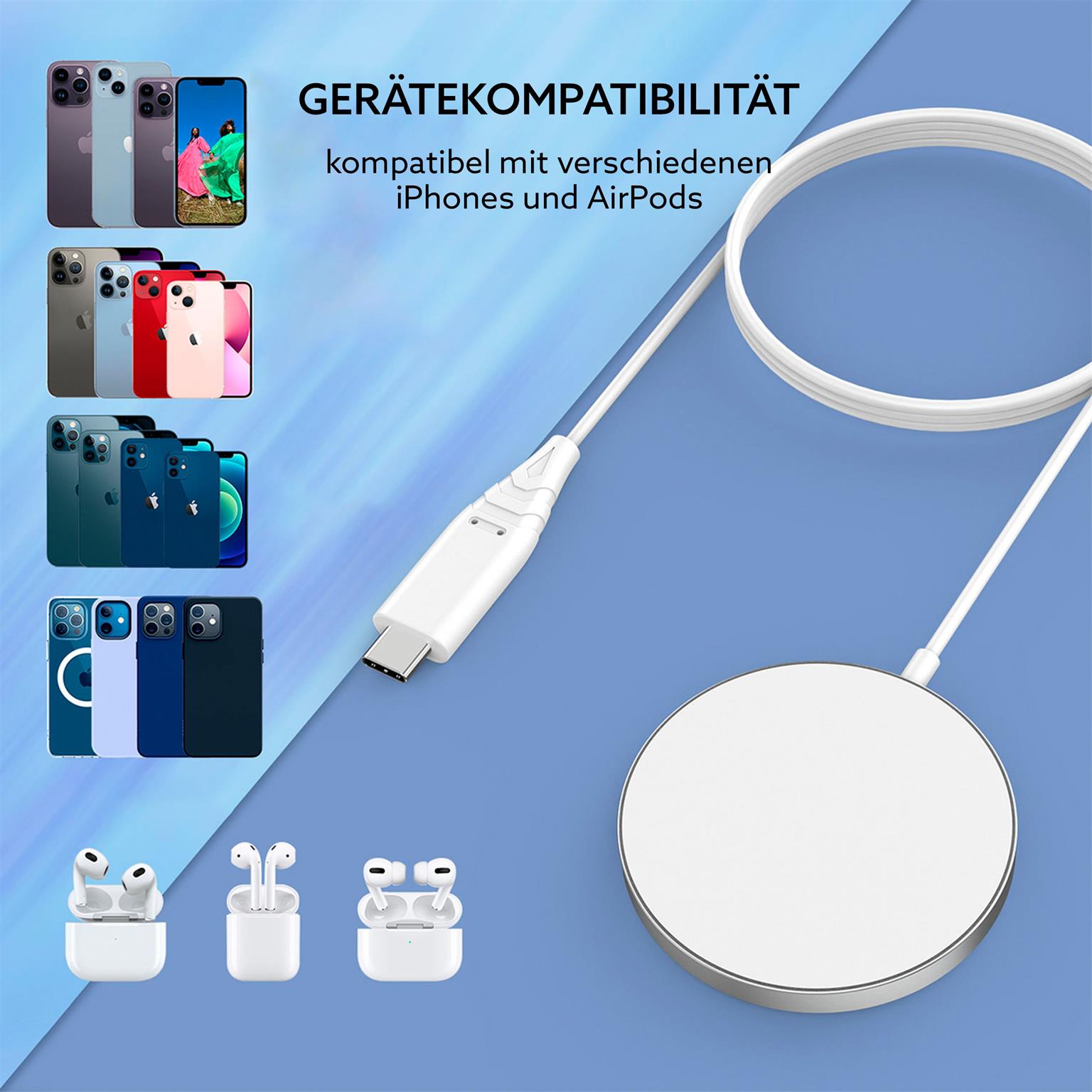 Choetech Magnetisches kabelloses Ladegerät 15W MagSafe – Schnelles und stabiles Aufladen mit Qi-Technologie – Weiteres Produktbild 3