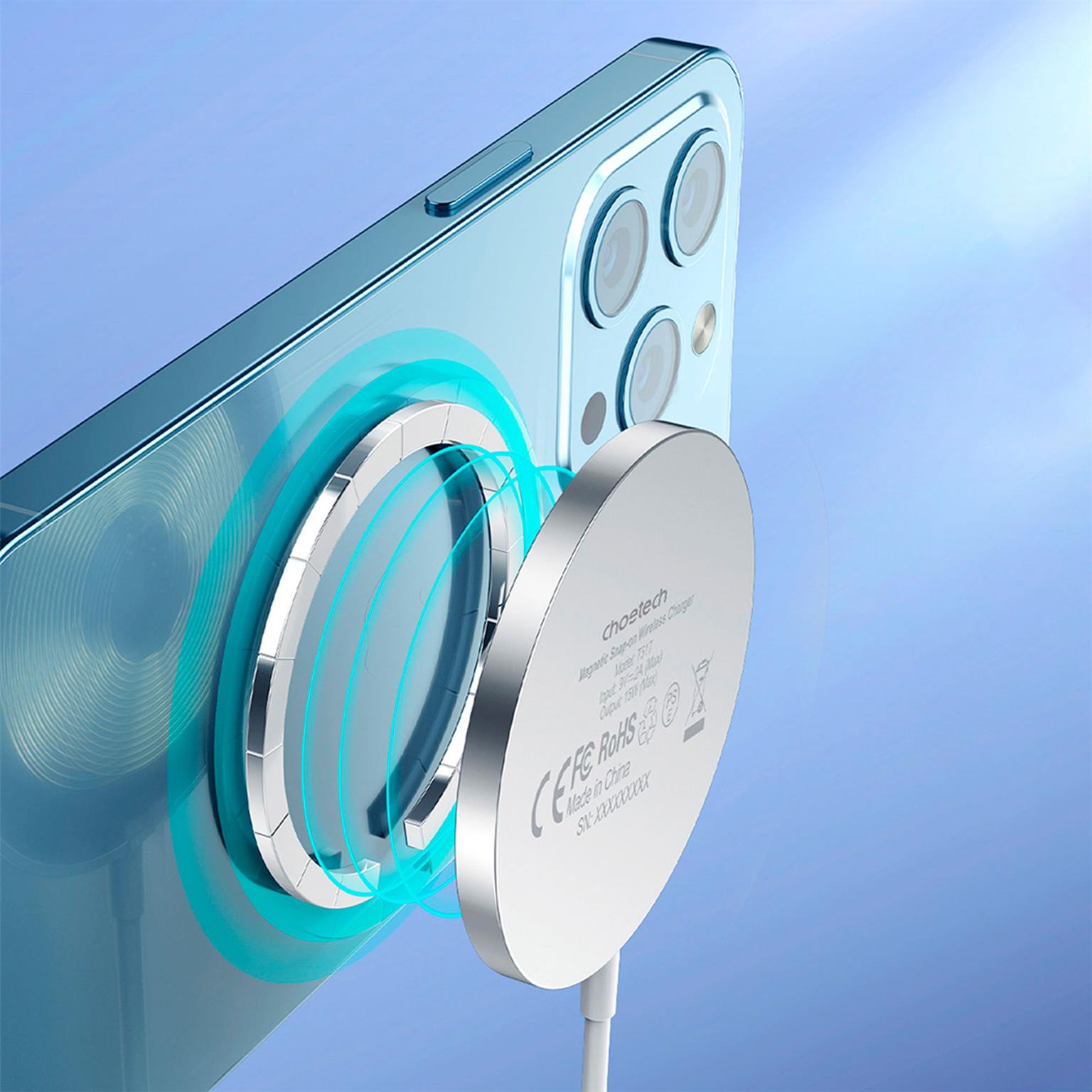 Choetech Magnetisches kabelloses Ladegerät 15W MagSafe – Schnelles und stabiles Aufladen mit Qi-Technologie – Weiteres Produktbild 4
