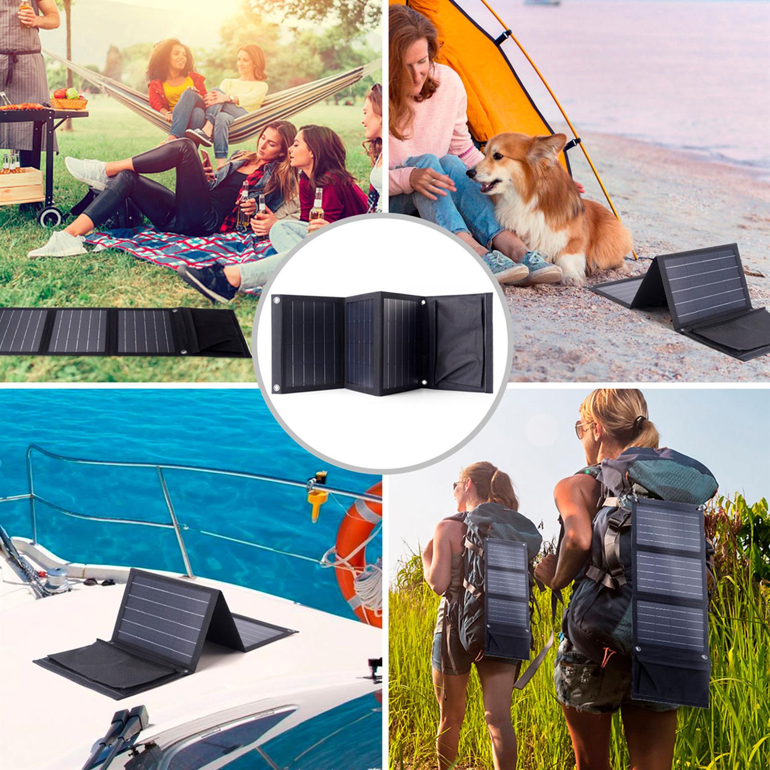 Choetech Reise-Solarladegerät – Tragbares 22W Solarpanel, 2x USB 5V, Faltbares Design – Weiteres Produktbild 5