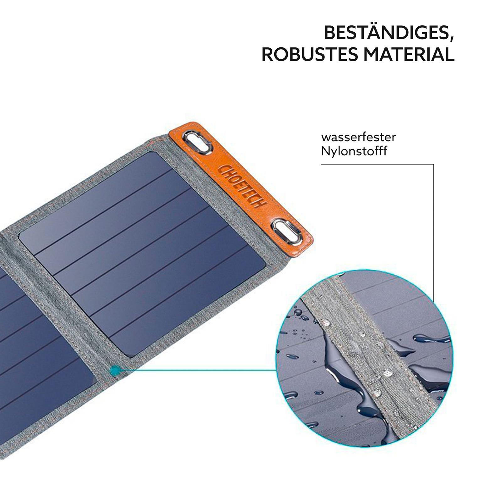 Choetech Reise Solar Ladegerät für Telefone mit USB 14W faltbar – passt zusammengeklappt in die Tasche – Weiteres Produktbild 4