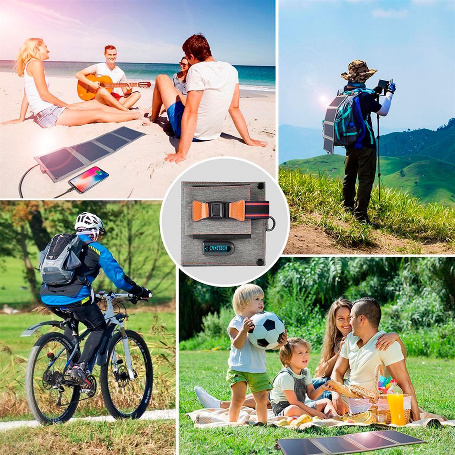 Choetech Reise Solar Ladegerät für Telefone mit USB 14W faltbar – passt zusammengeklappt in die Tasche – Weiteres Produktbild 6