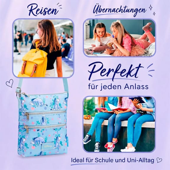 Disney Eeyore Umhängetasche – Schultertasche Handtasche Disney Tasche mit I-Aah von Winnie Puuh Reißverschluss – Weiteres Produktbild 6 Disney Eeyore Umhängetasche – Schultertasche Handtasche Disney Tasche mit I-Aah von Winnie Puuh Reißverschluss – Weiteres Produktbild 6