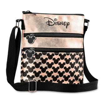 Disney Mickey Mouse Umhängetasche – Mickey Mouse Tasche, Umhängetasche mit Reißverschluss – Schwarz/Roségold Disney Mickey Mouse Umhängetasche – Mickey Mouse Tasche, Umhängetasche mit Reißverschluss – Schwarz/Roségold