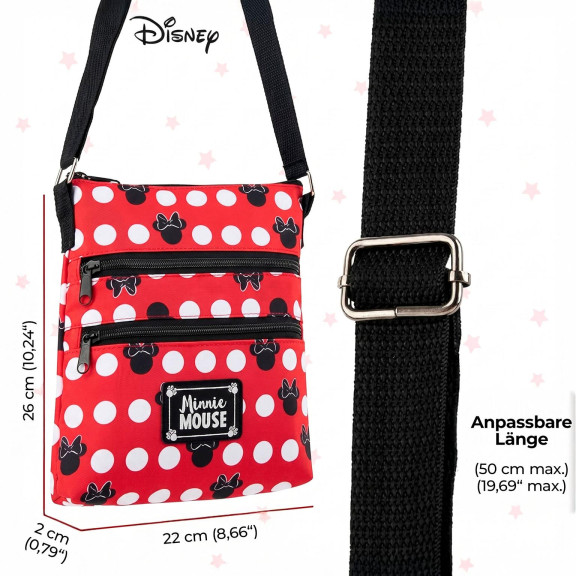 Disney Minnie Mouse Umhängetasche – Minnie Maus Tasche für Kinder mit Schultergurt und Frontfach für Alltag – Weiteres Produktbild 2 Disney Minnie Mouse Umhängetasche – Minnie Maus Tasche für Kinder mit Schultergurt und Frontfach für Alltag – Weiteres Produktbild 2
