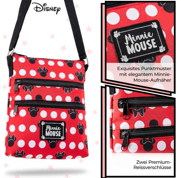 Disney Minnie Mouse Umhängetasche – Minnie Maus Tasche für Kinder mit Schultergurt und Frontfach für Alltag – Weiteres Produktbild 6 Disney Minnie Mouse Umhängetasche – Minnie Maus Tasche für Kinder mit Schultergurt und Frontfach für Alltag – Weiteres Produktbild 6