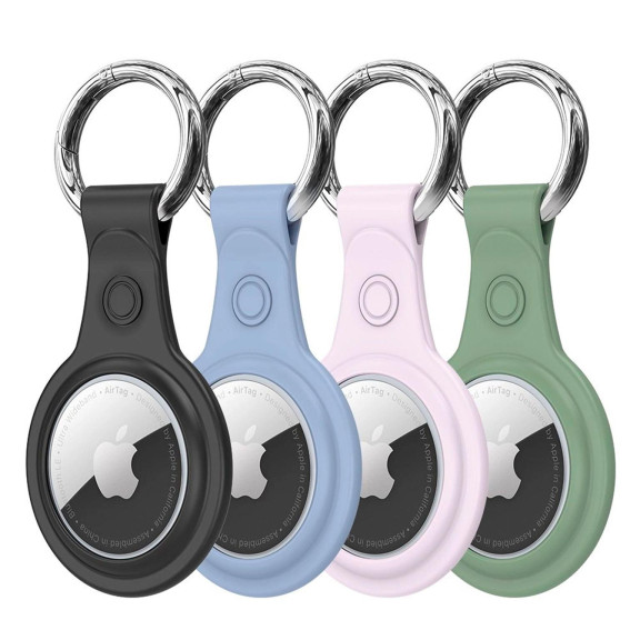 Dux Ducis 4er Set AirTag Hülle Silikon mit Schlüsselring – Apple AirTag Schlüsselanhänger – Weiteres Produktbild 1