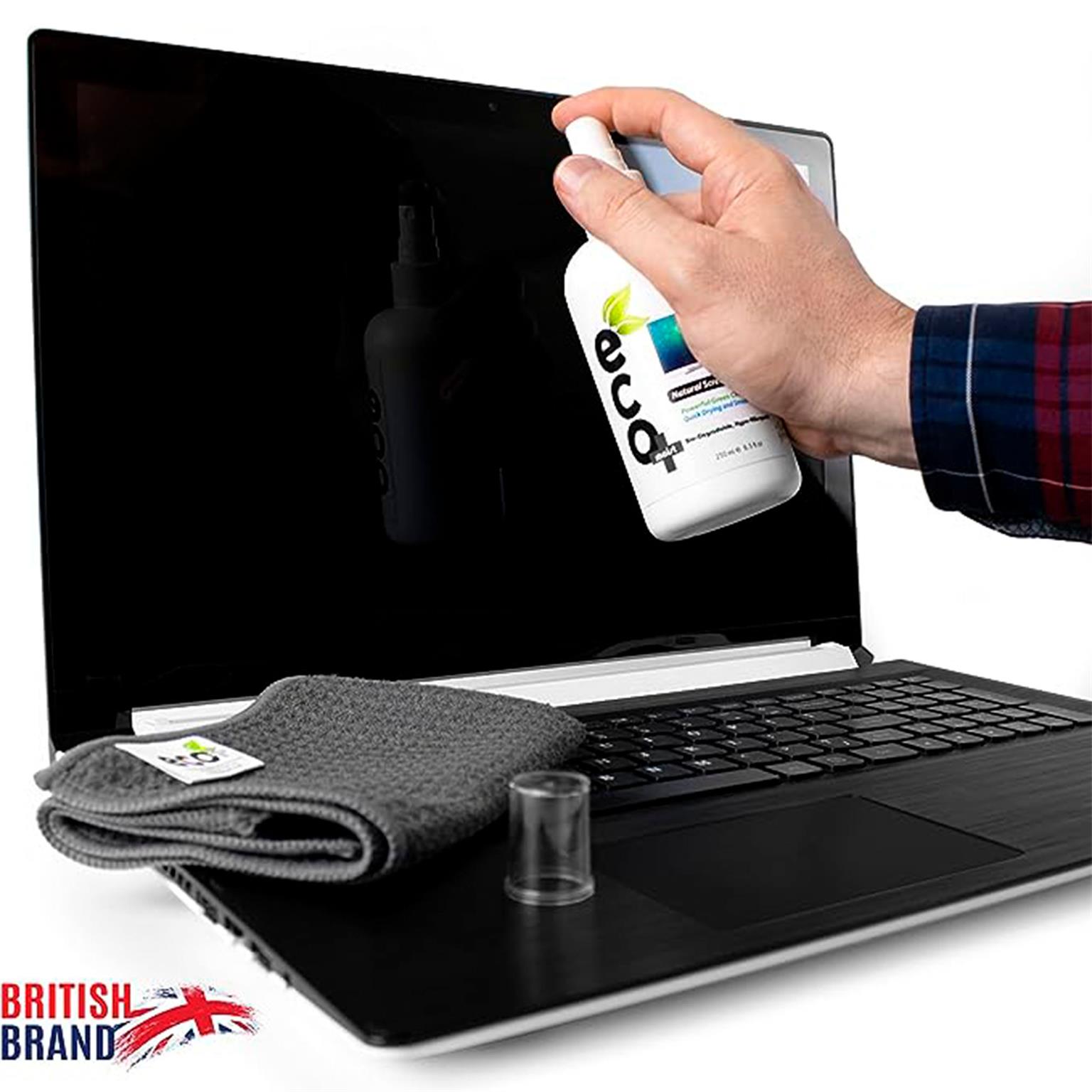 Ecomoist Bildschirm Reinigungsset – für Smartphones und andere Geräte, Mikrofasertuch, Displayreiniger 250 ml – Weiteres Produktbild 3